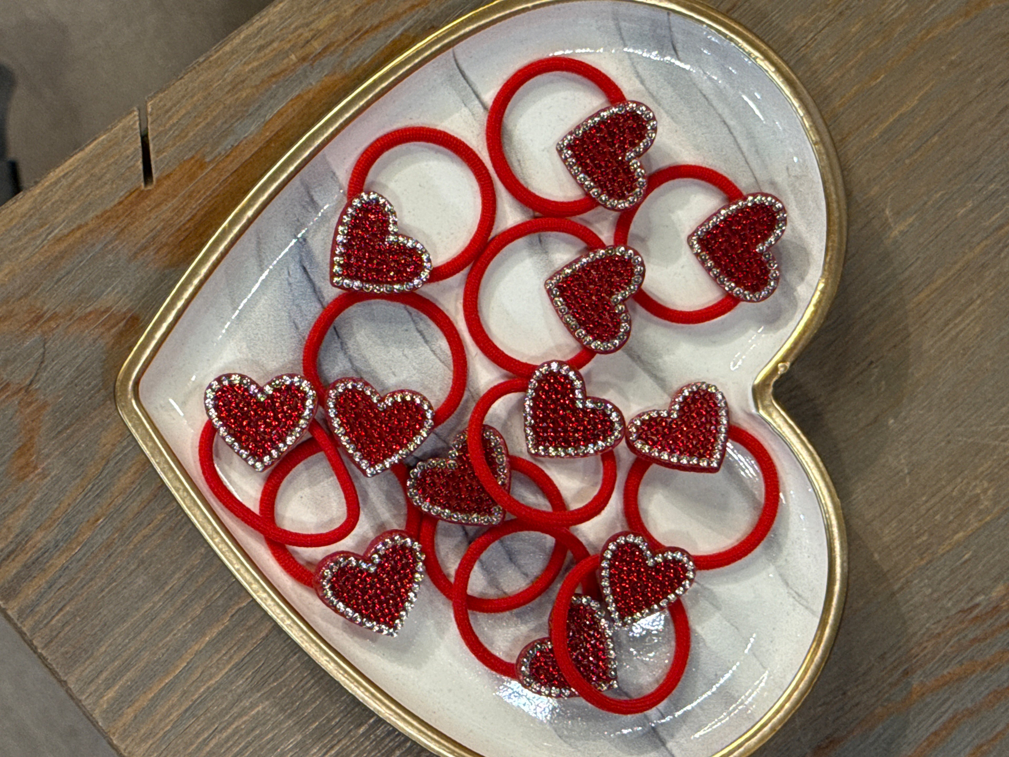 Heart Hair Tie Pink/Red