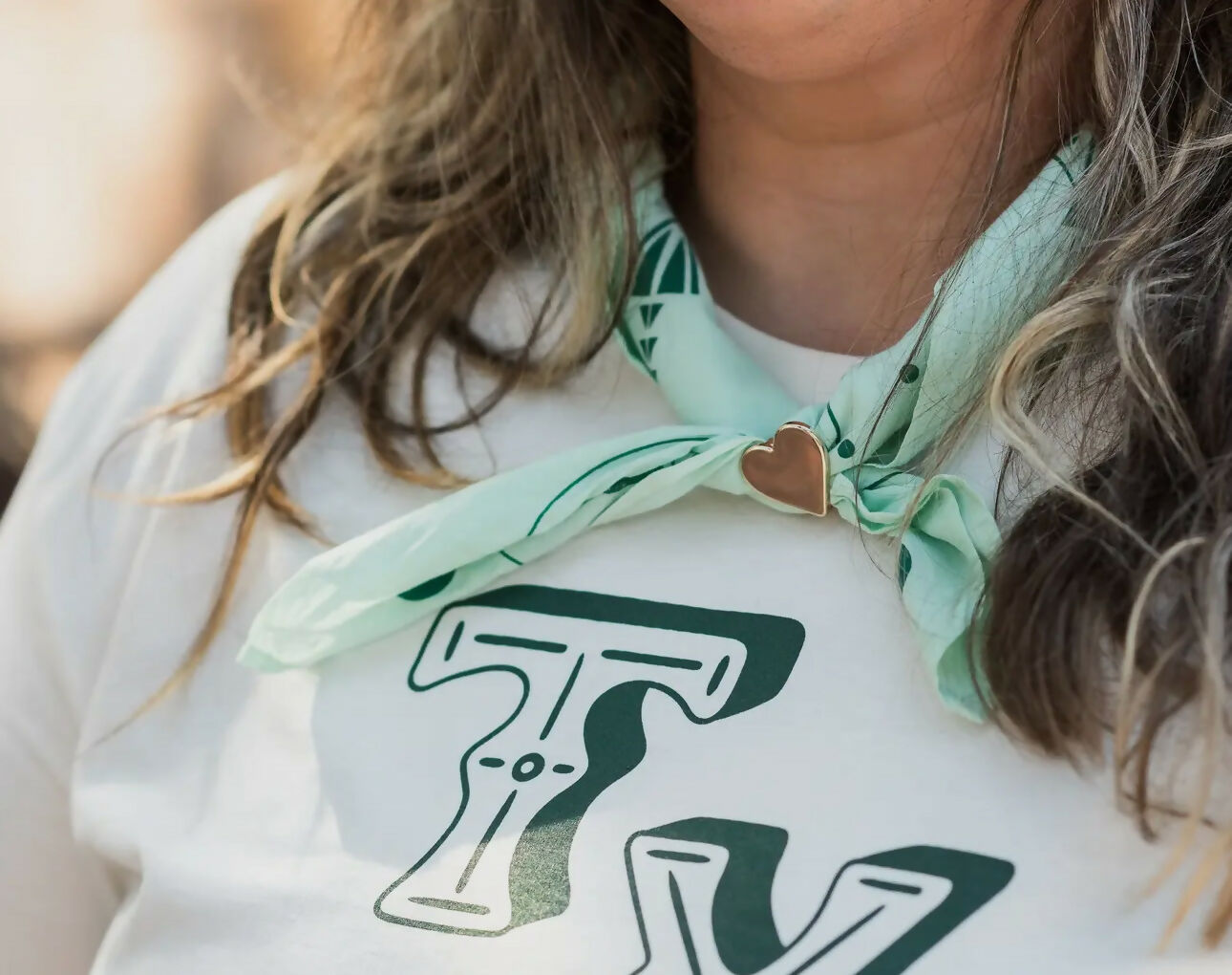 Gold heart bandana slides