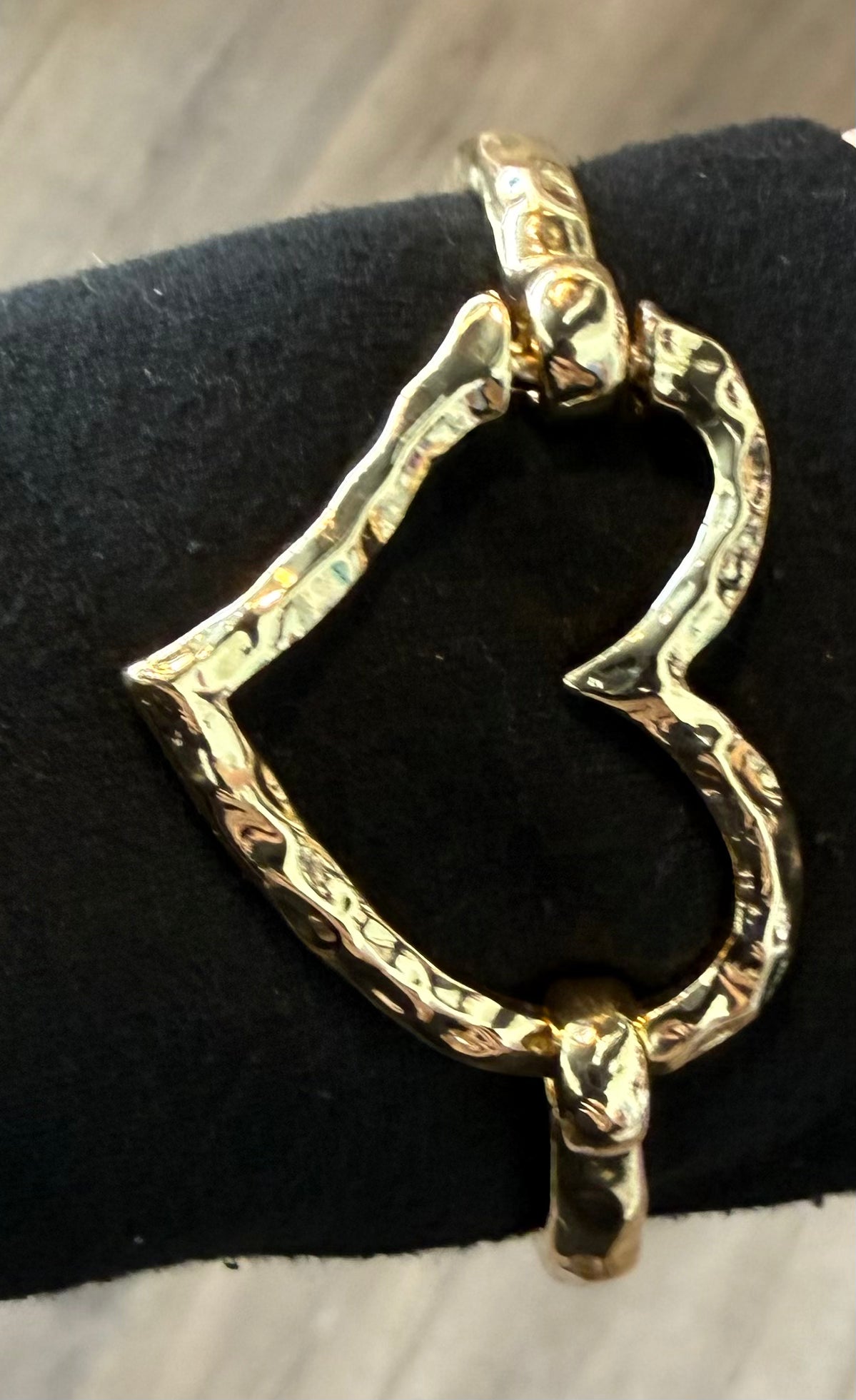 Heart Hammered Metal Bracelet