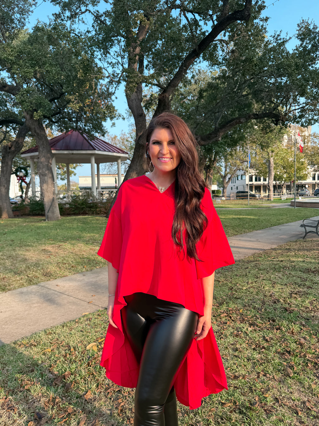 Red Short/Long Christmas Top