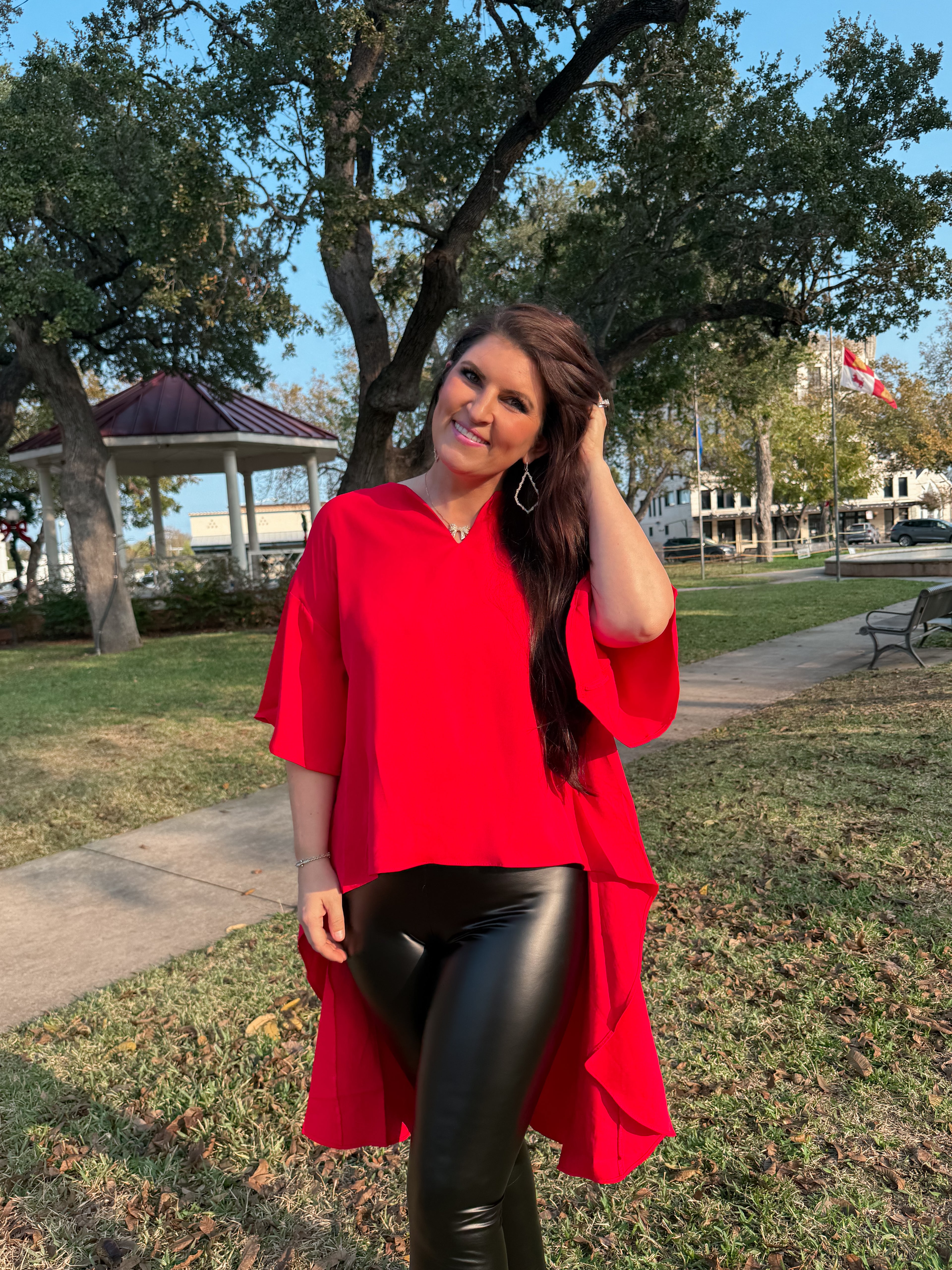 Red Short/Long Christmas Top