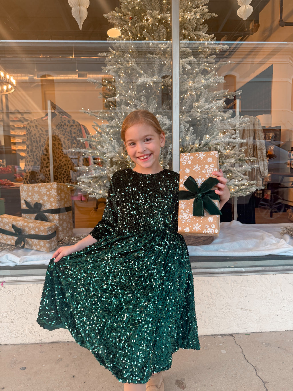 Christmas Shimmer Green Dress