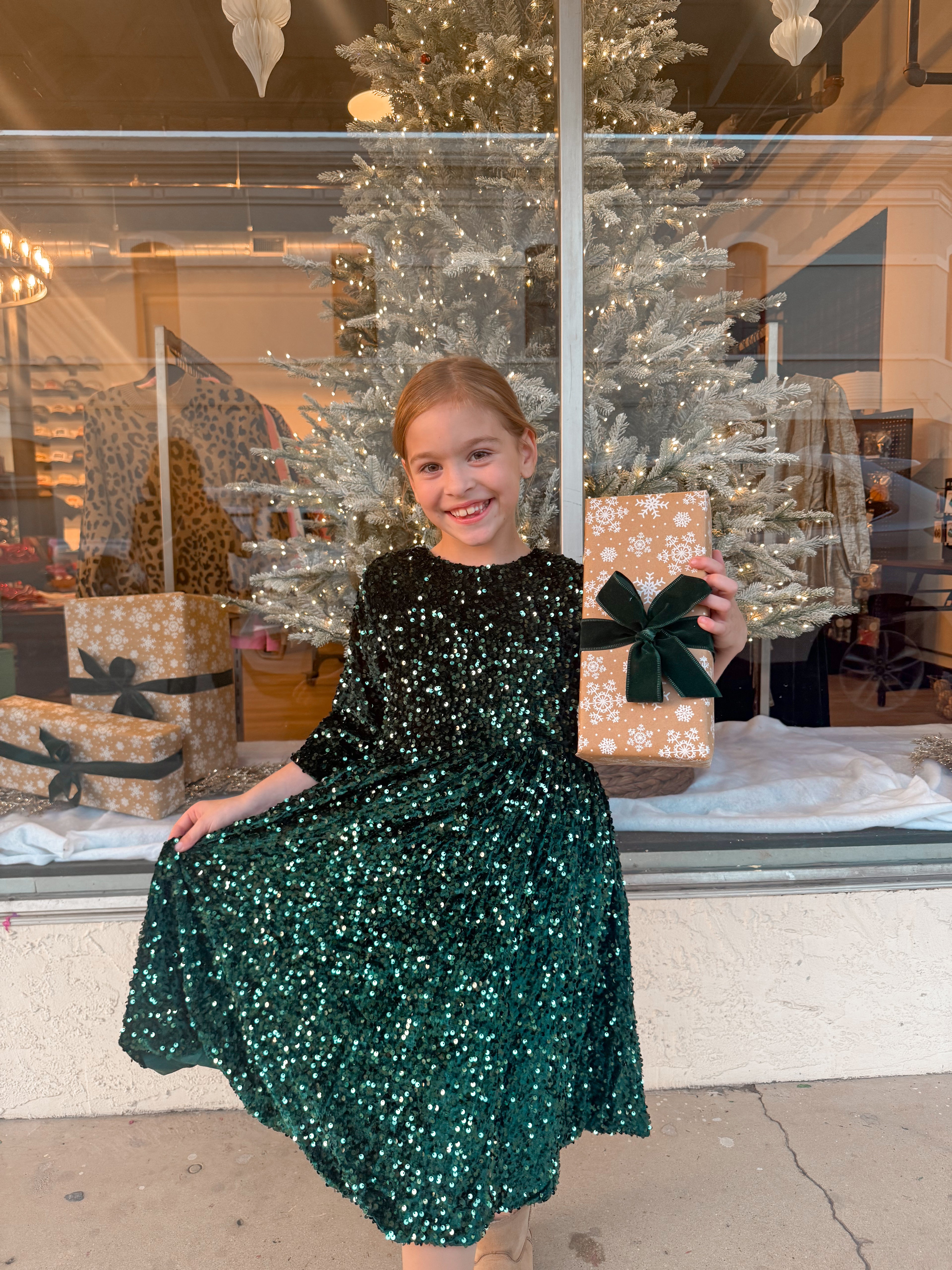 Christmas Shimmer Green Dress