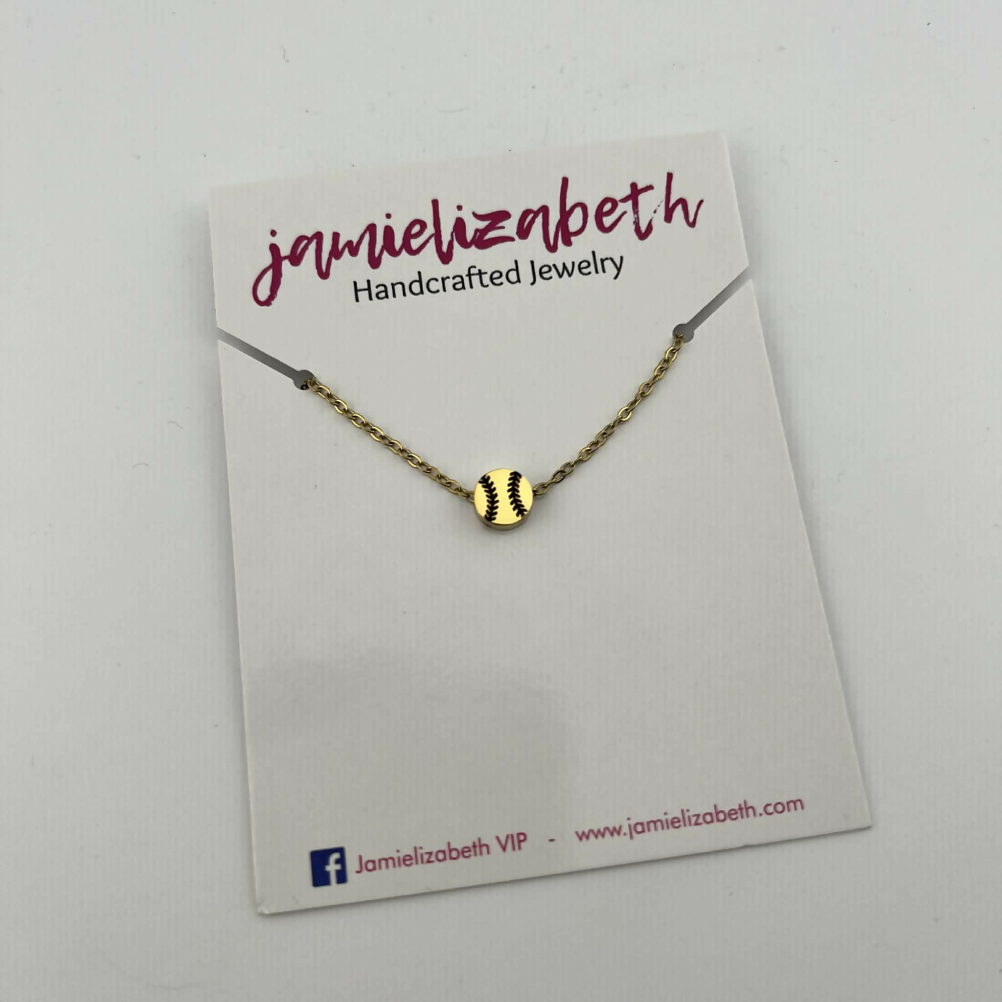 Gold Baseball/Softball Necklace